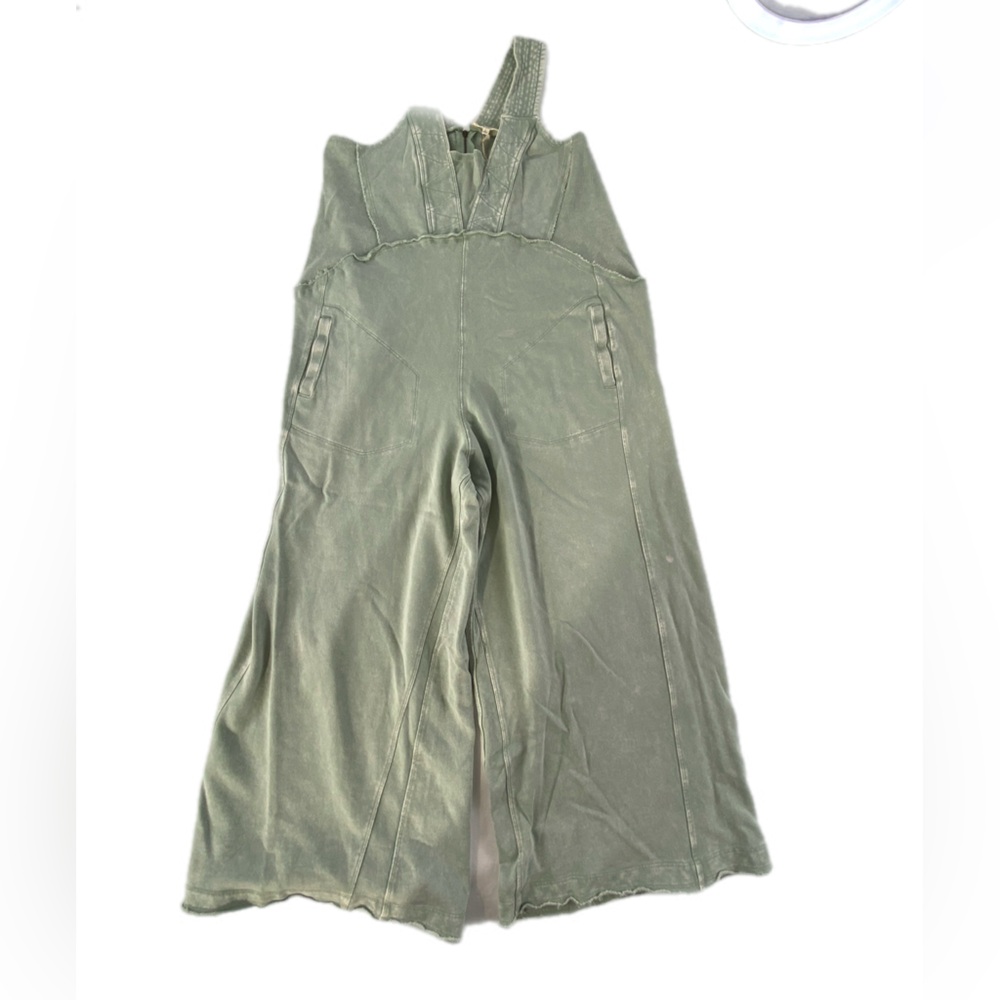 Easel Mineral Washed Terry Knit Jumpsuit in stone wash - Picture 14 of 16